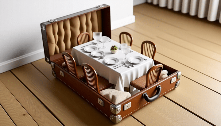 découvrez comment concevoir une salle à manger ingénieuse qui tient dans une valise : astuces, idées design et conseils pour un aménagement portable, pratique et élégant, idéal pour les petits espaces et les voyageurs créatifs.